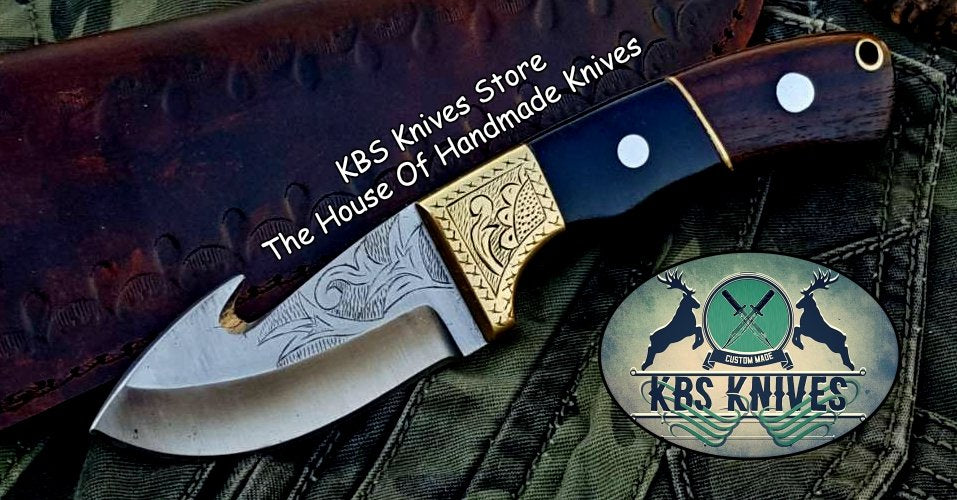 KBS Knives Custom Handmade D2 Tool Steel Guthook Skinner Knife