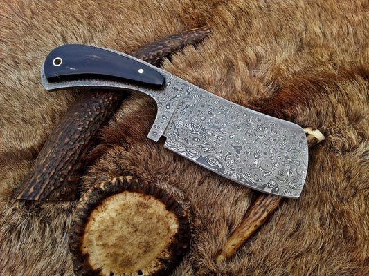 KBS Knives Hand Made Damascus Blade Cleaver