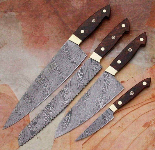 KBS Knives Damascus steel kitchen knives set