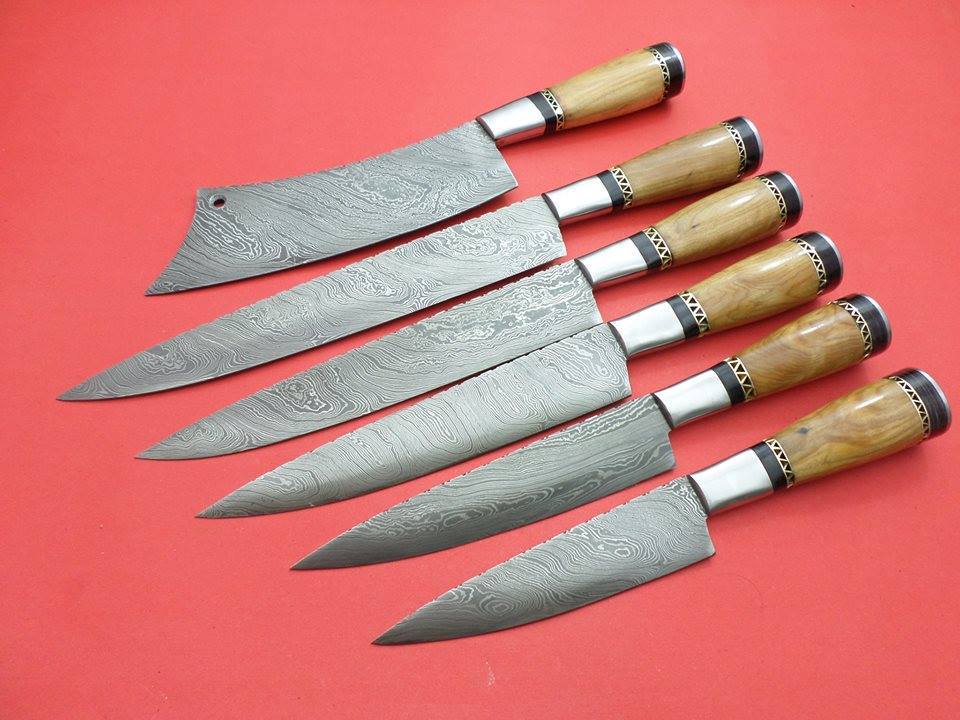 KBS Knives Damascus Steel Kitchen Knives Set
