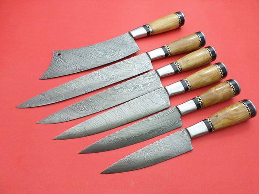 KBS Knives Damascus Steel Kitchen Knives Set