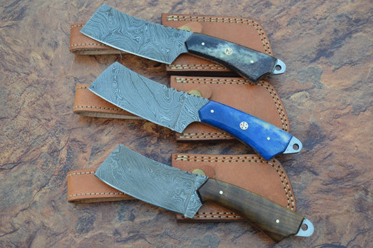 KBS Knives Damascus steel handmade cleavers