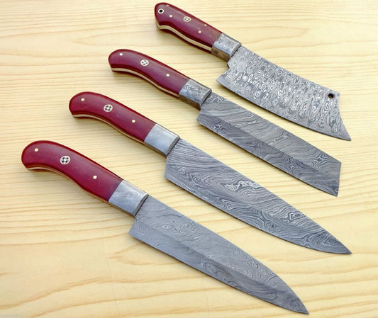 KBS Knives damascus steel kitchen knives set