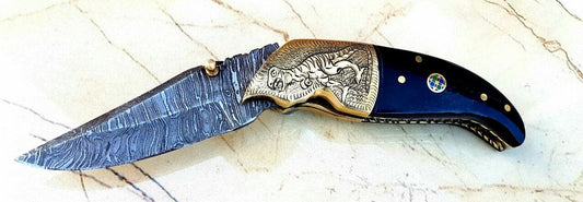 KBS Knives Custom Handmade Damascus Steel Folding Pocket Knife