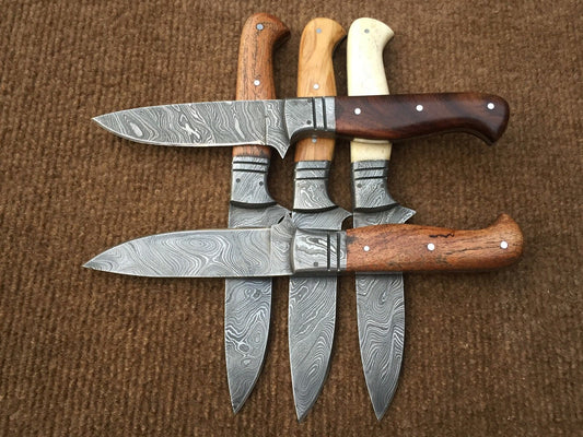 KBS Knives Beautiful Custom Handmade Damascus Steel Steak Knives