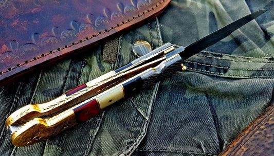 KBS Knives Custom Handmade Damascus Blade Folding Pocket Knife