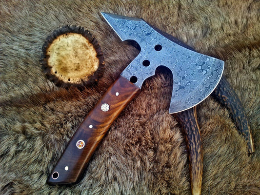 KBS Knives Hand Made Damascus Mini Axe