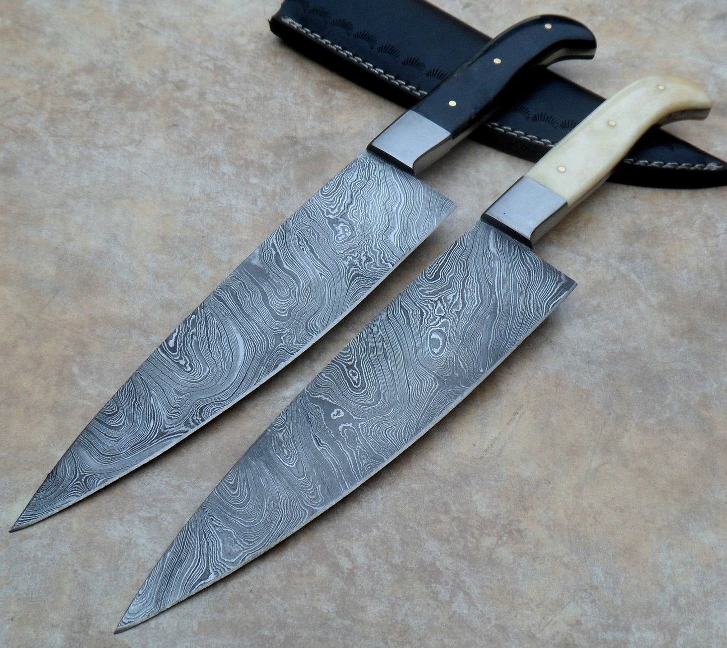 KBS Knives Hand Made Damascus Outdoor Chef Knives