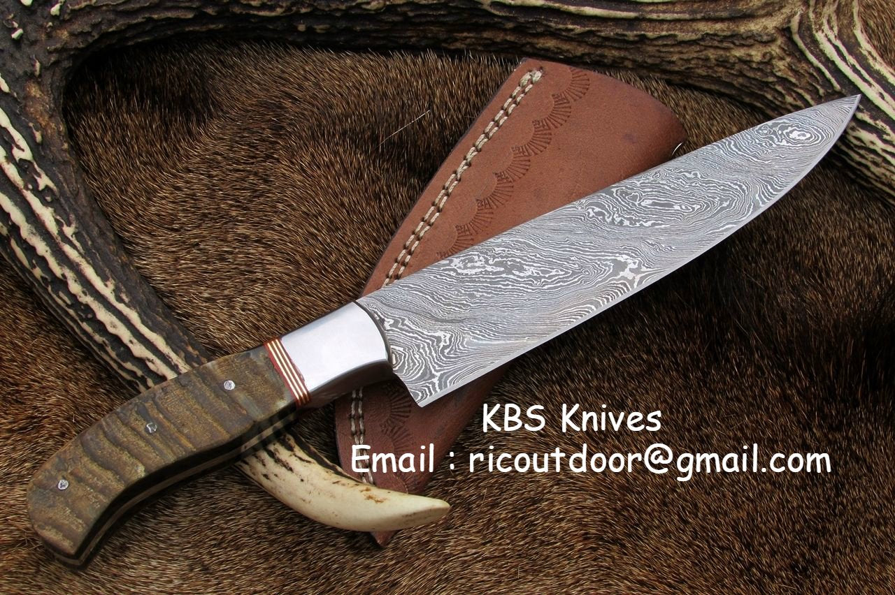 KBS Knives Damascus Hand Made Chef Knife