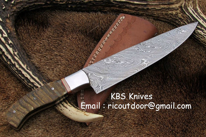 KBS Knives Damascus Hand Made Chef Knife