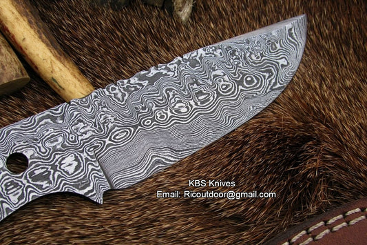 KBS Knives Damascus Blank Blade