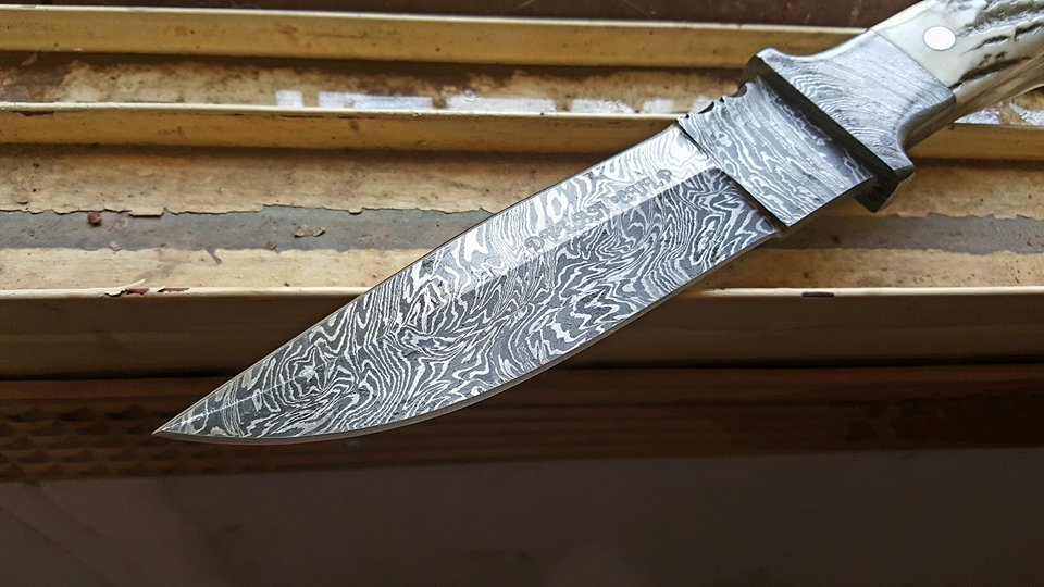 KBS Knives Full Tang Custom Handmade Damascus Steel Double Edge Knife