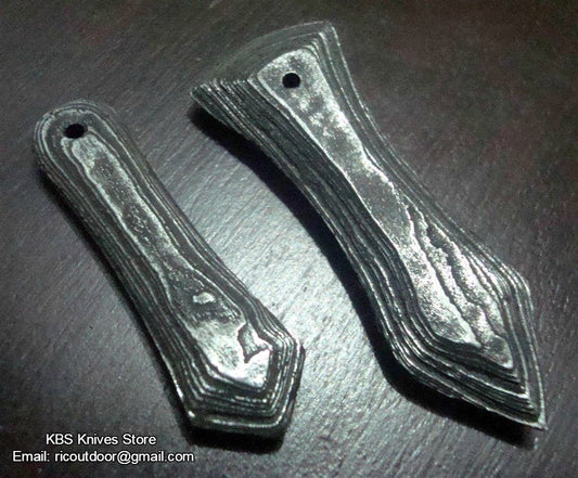 KBS Knives Damascus Antique Looking Drop Pendants