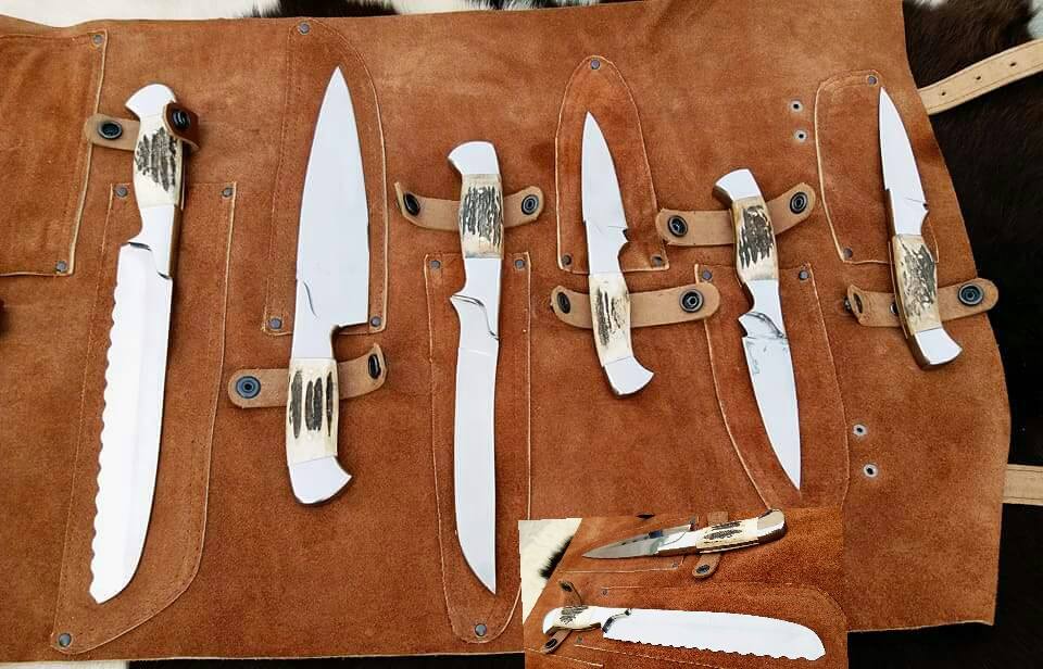 KBS Knives Custom Handmade J2 Stainless Steel Kitchen Knives Set