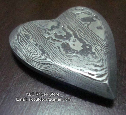 KBS Knives Damascus Heart Pendant