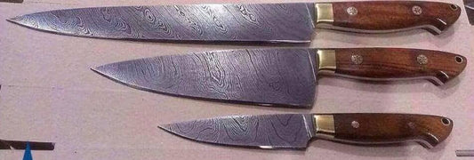 KBS Knives Handmade Damascus Steel Kitchen Knives Set