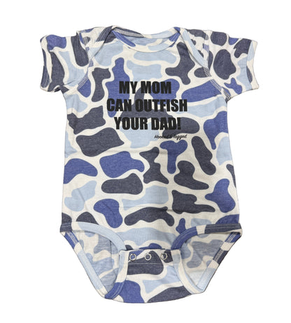 Hooked & Tagged  - "My Mom Can Outfish Your Dad" Onesie