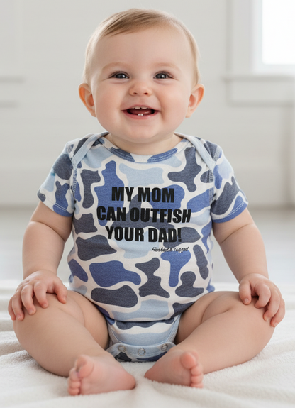 Hooked & Tagged  - "My Mom Can Outfish Your Dad" Onesie