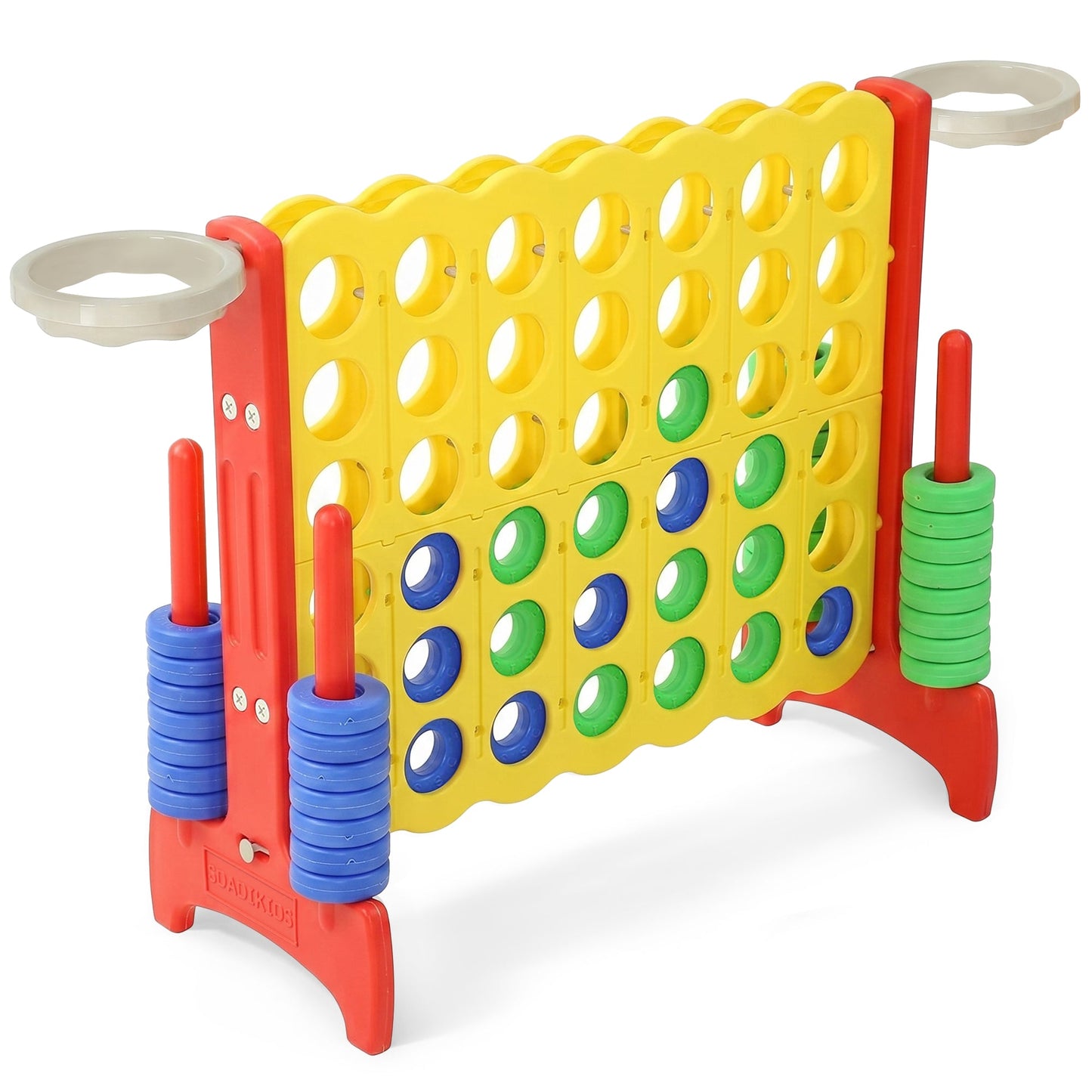 SDADI Giant 33 Inch 4-In-A-Row Game and Basketball Game for Kids, Yellow and Red