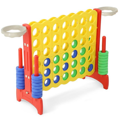 SDADI Giant 33 Inch 4-In-A-Row Game and Basketball Game for Kids, Yellow and Red