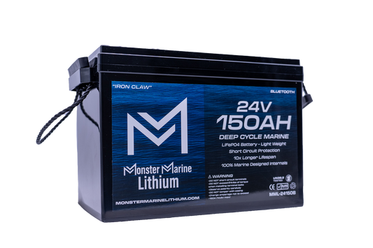 Monster Marine Lithium 24v 150ah Lithium Marine Trolling Motor Battery "IRON CLAW" - Bluetooth