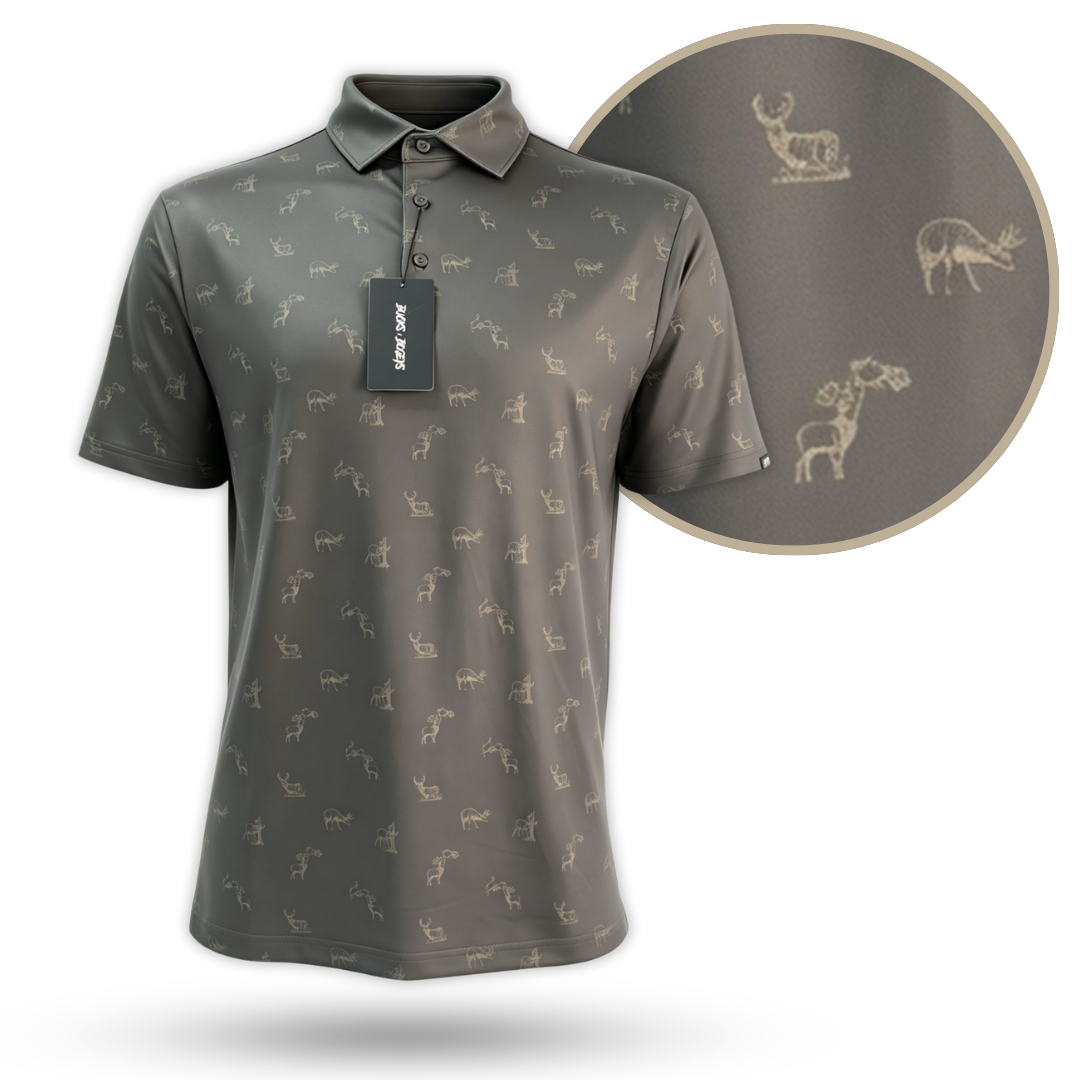Bow Crew Apparel "Get Bucked" Golf Polo - Brown