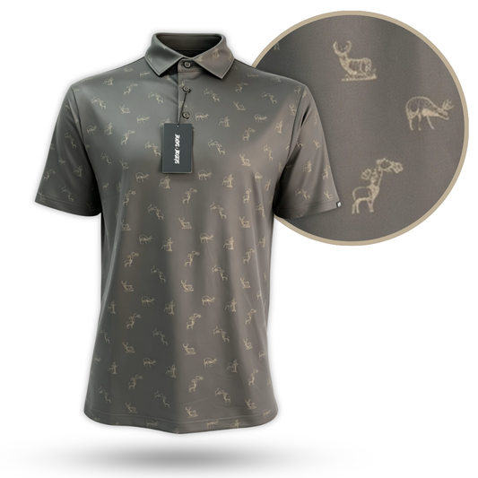 Bow Crew Apparel "Get Bucked" Golf Polo - Brown