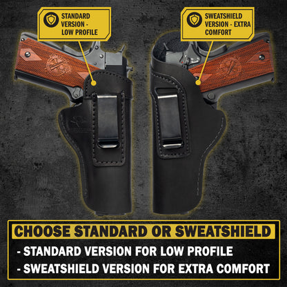 Relentless Tactical The Sweat Shield Defender Leather IWB Holster - Fits All 1911 Style Handguns - Lifetime Warranty - Made in USA
