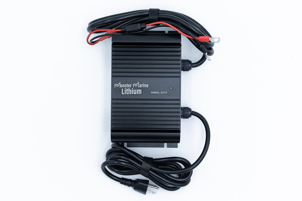 Monster Marine Lithium BLACK WIDOW 24V 10A Waterproof Lithium Battery Charger