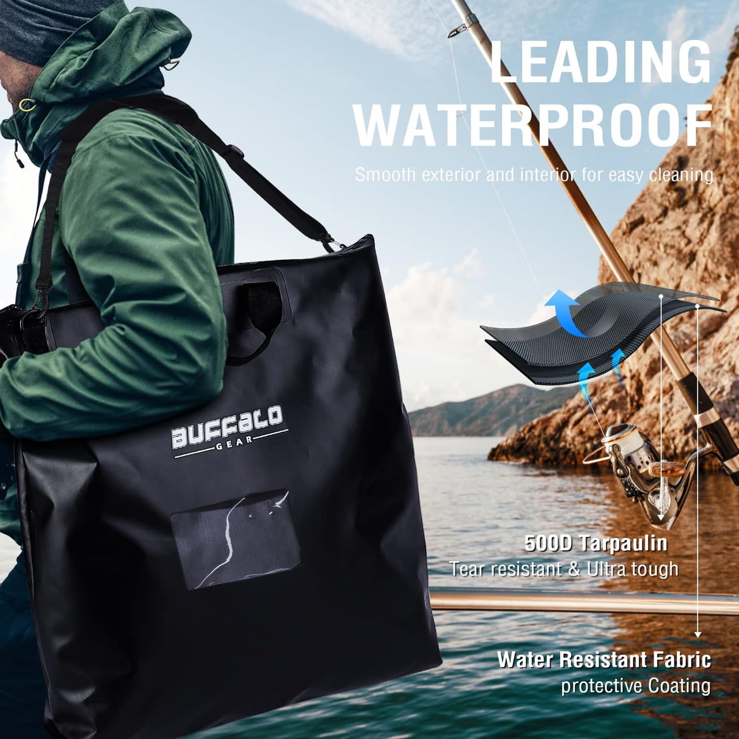 Buffalo Gear 25'' Waterproof Fish Bag with Aerator Pocket