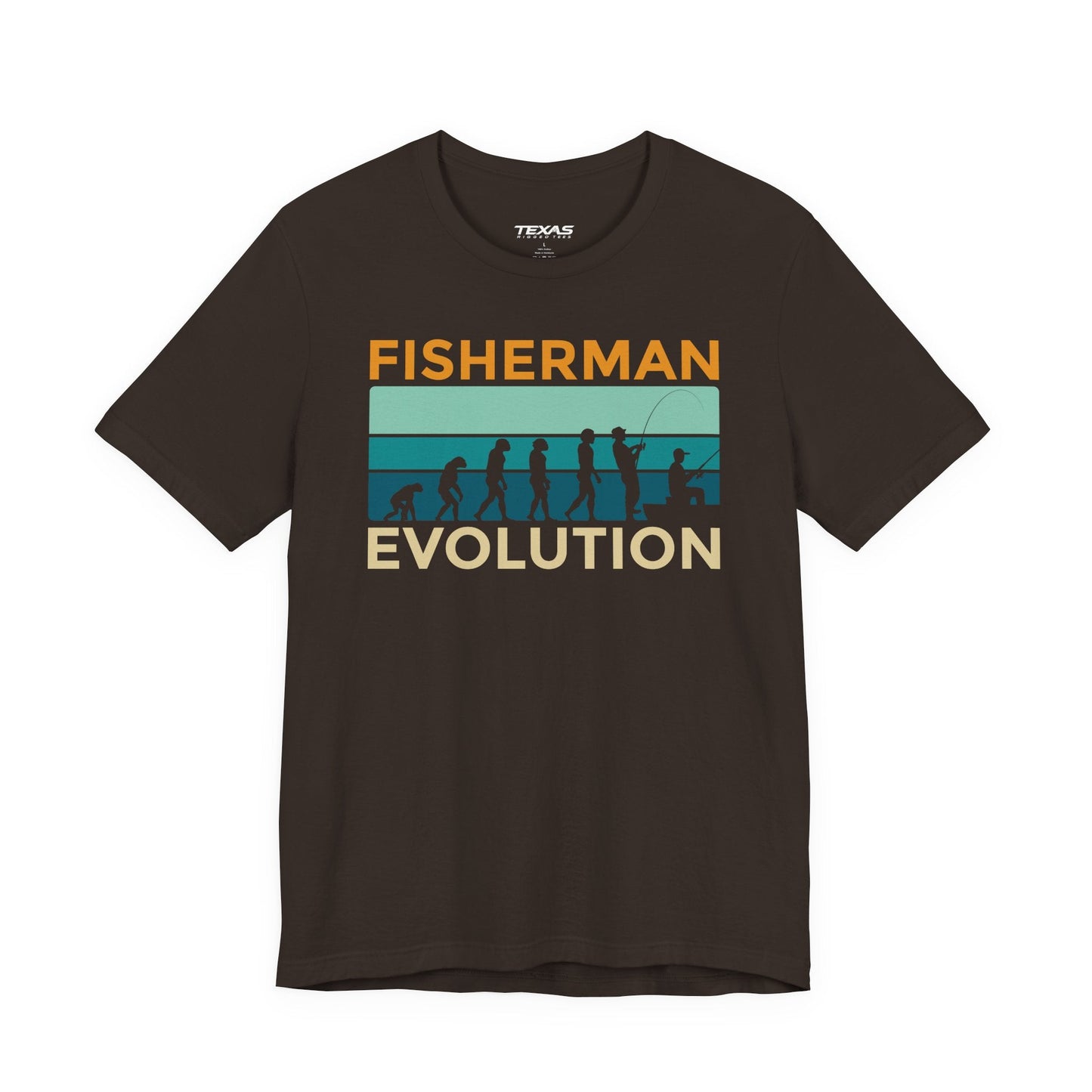 Texas Rigged Tees Fisherman Evolution — Unisex Cotton Tee