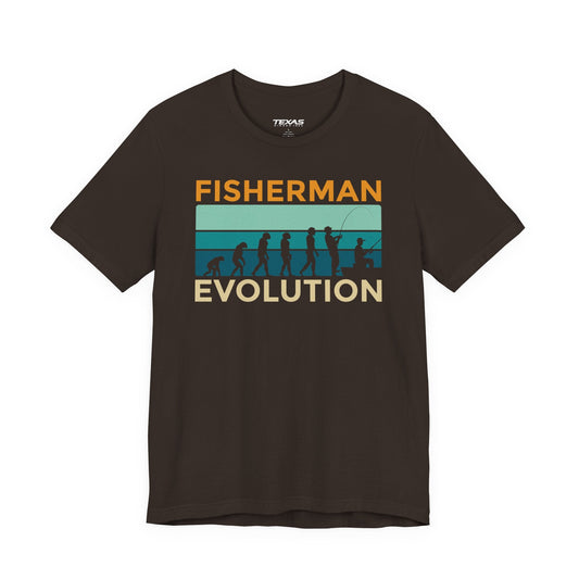 Texas Rigged Tees Fisherman Evolution — Unisex Cotton Tee