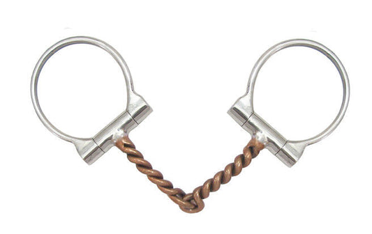 AJ Tack Offset Dee Ring Twisted Wire Bit