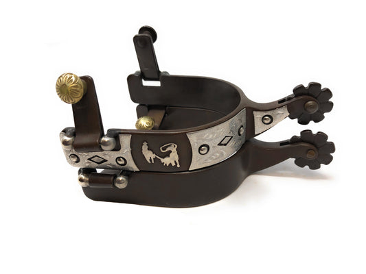 AJ Tack Men's Brown Antique Team Roping Offset Spurs