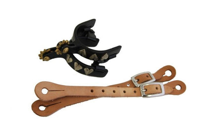 AJ Tack Baby Three Hearts Spurs and Spur Straps Set