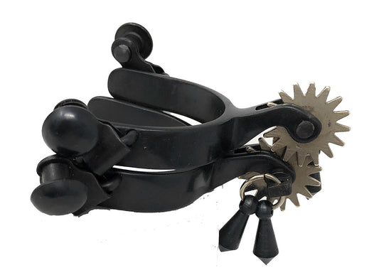 AJ Tack Baby Black Steel Spurs