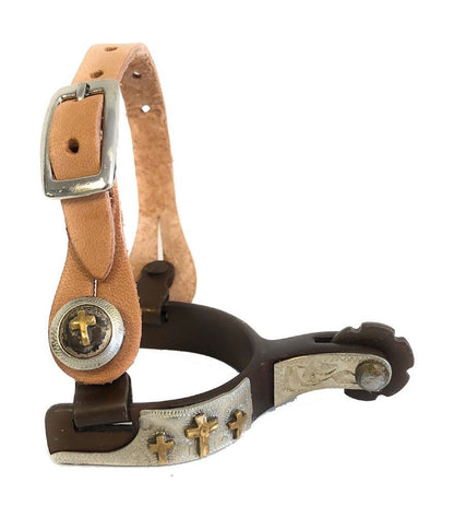 AJ Tack Baby Three Crosses Show Spurs and Spur Straps Set