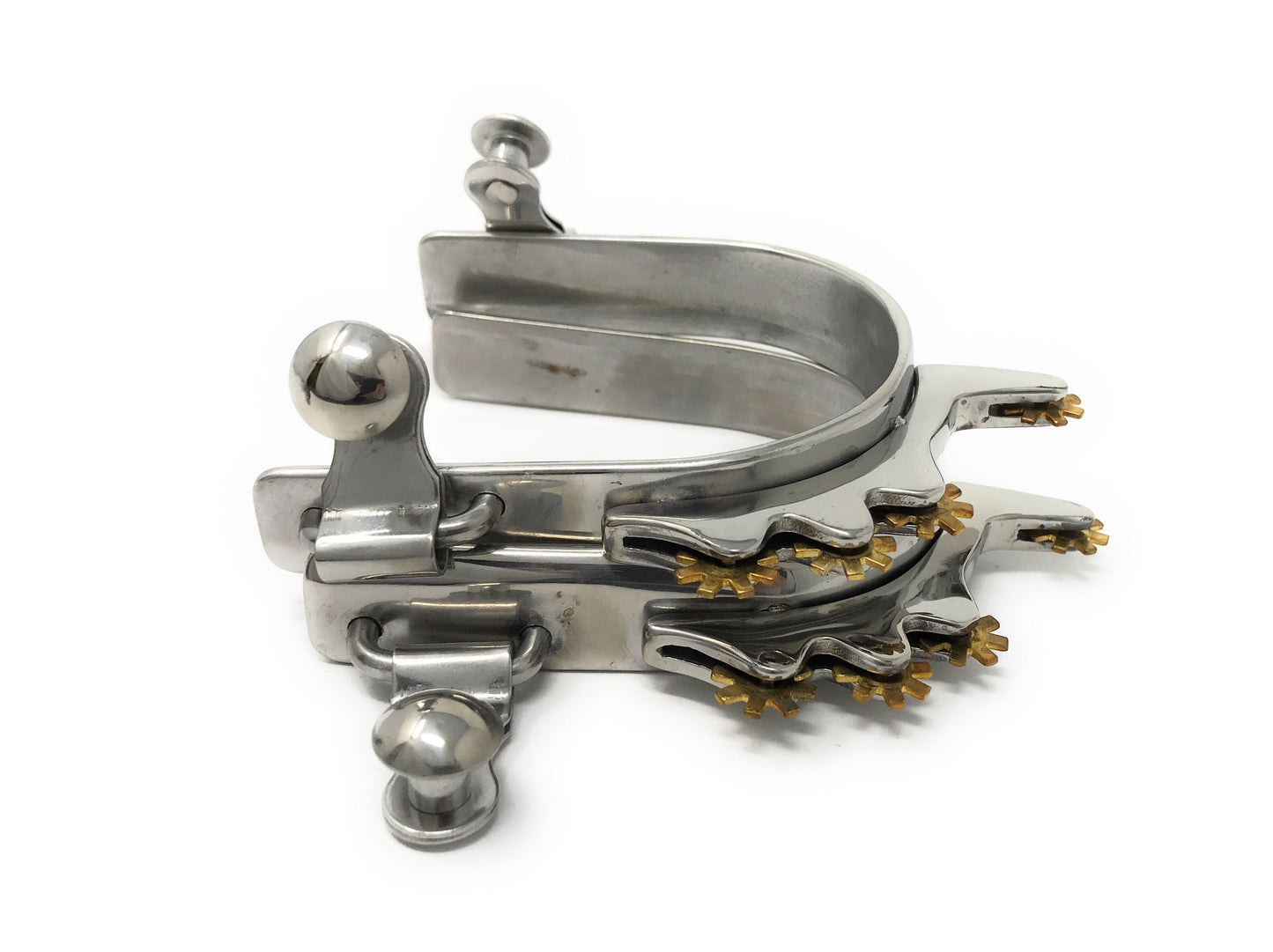 AJ Tack Men's Horizontal Brass Rowels Bumper Spurs