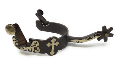 AJ Tack Men's Antique Brown Cross Offset Spurs