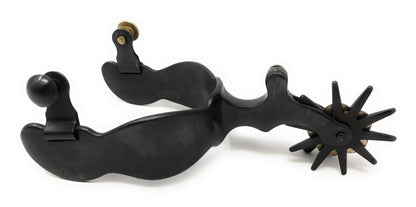 AJ Tack Men's Black Engraved Texas State Seal Spurs