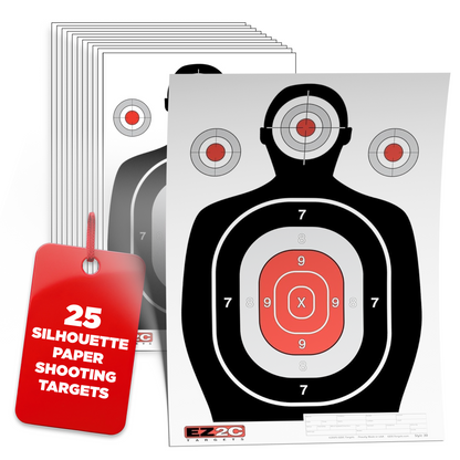EZ2C Targets #30 Silhouette  12"x18" Paper Shooting Target USA Made