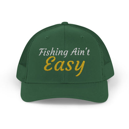 Texas Rigged Tees Fishing Ain't Easy — Embroidered Baseball Cap