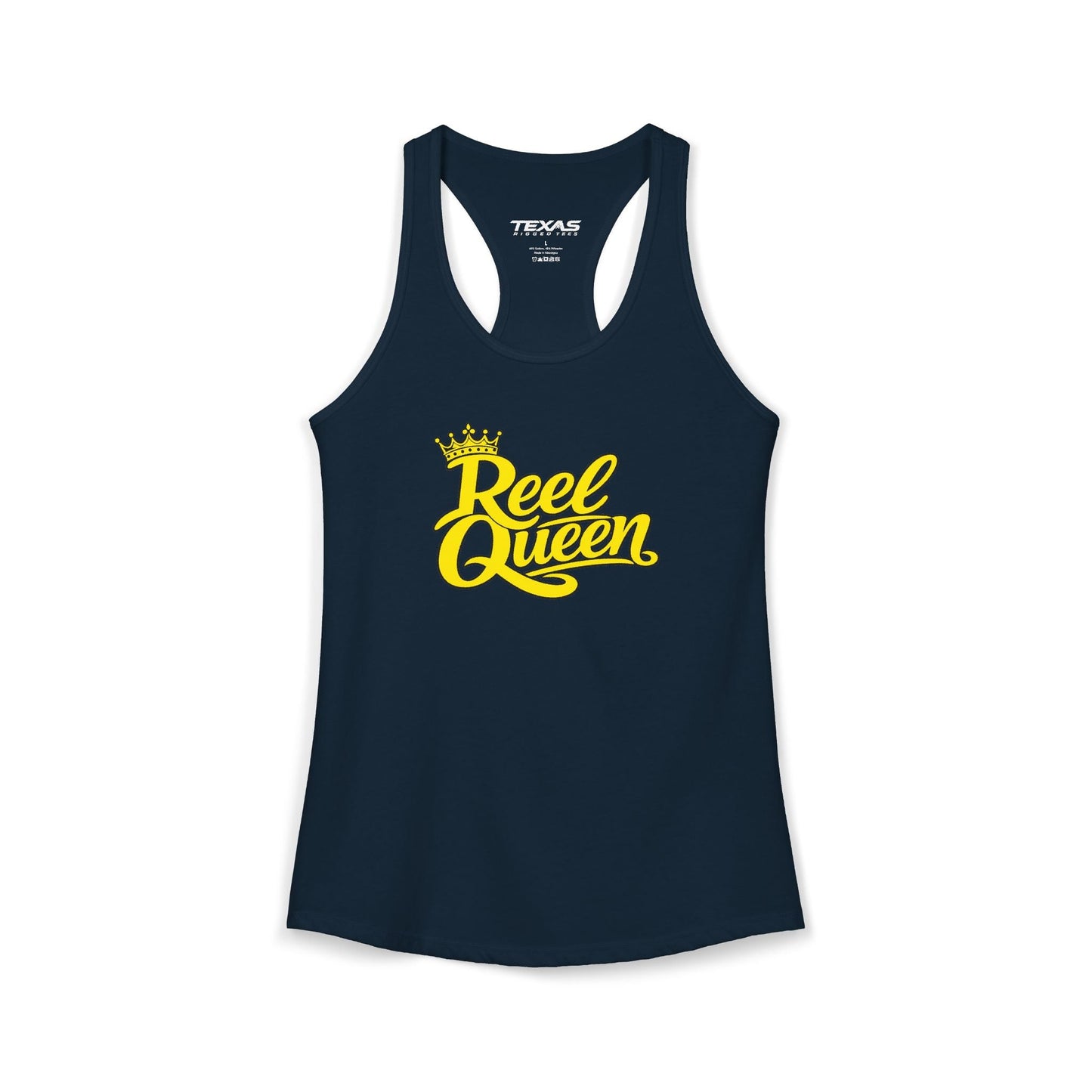 Texas Rigged Tees Reel Queen — Women’s Racerback Tank