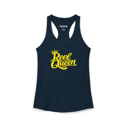 Texas Rigged Tees Reel Queen — Women’s Racerback Tank