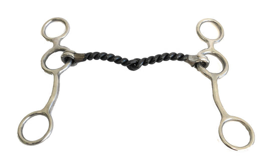 AJ Tack Sweet Iron Twisted Wire Junior Cow Horse Gag Bit