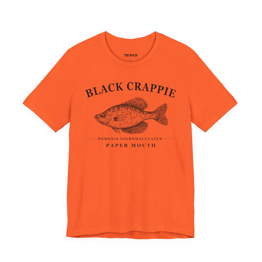 Texas Rigged Tees Black Crappie — Unisex Cotton Tee