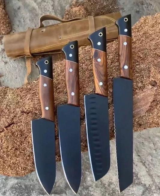 KBS Knives Custom Handmade D2 Steel Kitchen Knives Set