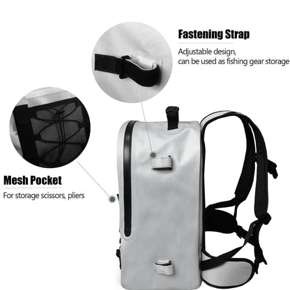 Buffalo Gear 27QT Waterproof Fishing Backpack with Rod Holder