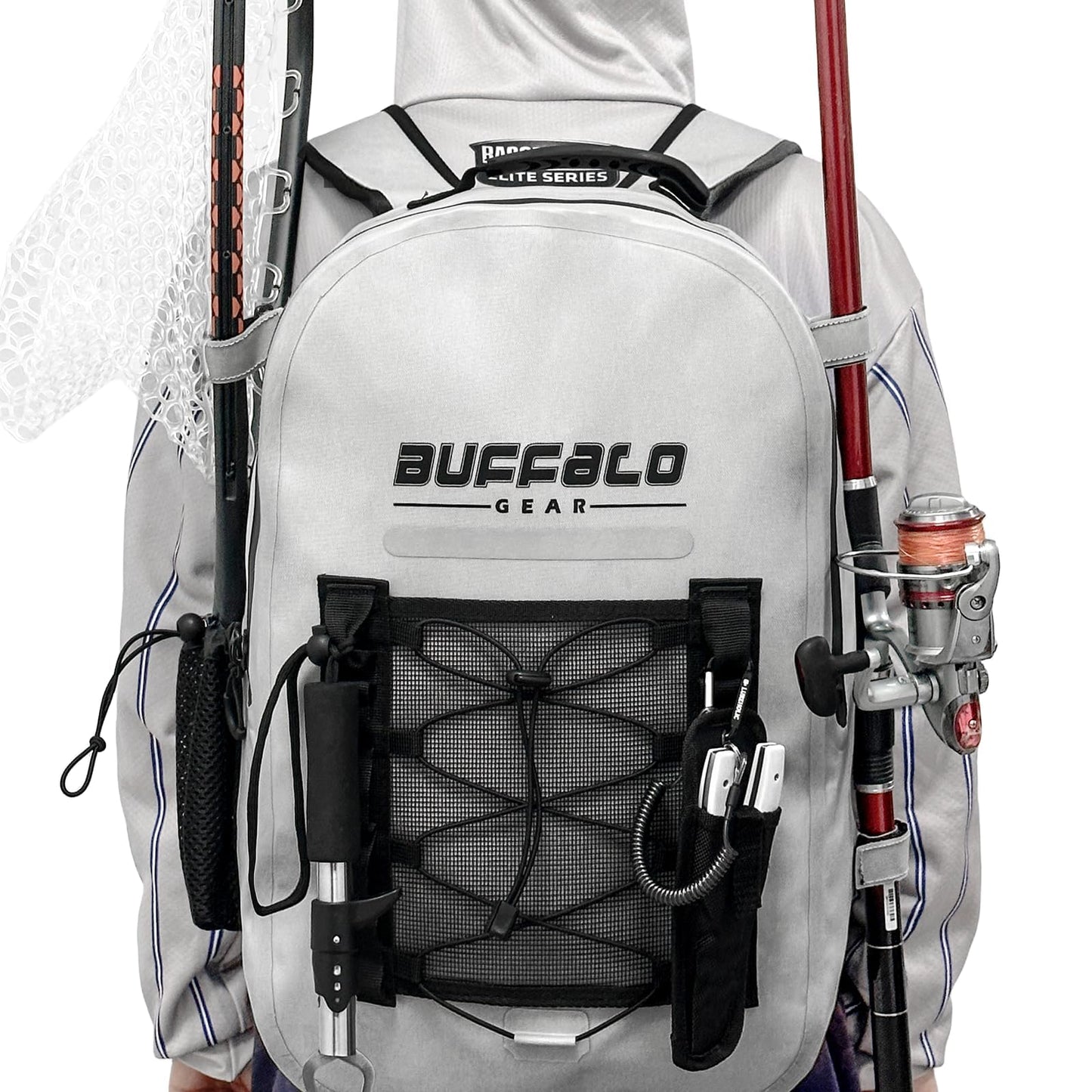 Buffalo Gear 27QT Waterproof Fishing Backpack with Rod Holder