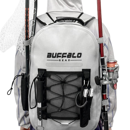 Buffalo Gear 27QT Waterproof Fishing Backpack with Rod Holder